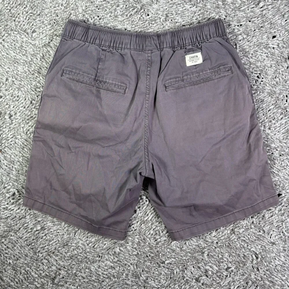 Katin Patio Shorts Mens Small Grey Elastic Waist Designer Preppy Golf Summer